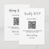 Carte D'accompagnement mariage aimable RSVP scan QR code simple moderne (Devant / Derrière)