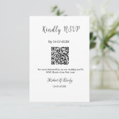 Carte D'accompagnement mariage aimable RSVP scan QR code simple moderne (Debout devant)