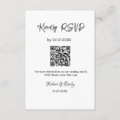 Carte D'accompagnement mariage aimable RSVP scan QR code simple moderne (Dos)