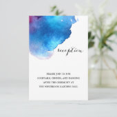 Carte D'accompagnement Mariage aquarelle Blue Splash (Debout devant)