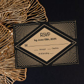 Carte D'accompagnement Mariage Art Déco RSVP