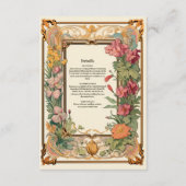 Carte D'accompagnement Mariage Art Nouveau Floral décoratif (Devant)