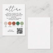 Carte D'accompagnement Mariage Attire | Code QR vertical (Devant / Derrière)