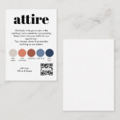 Carte D'accompagnement Mariage Attire | Code QR vertical (Devant / Derrière)