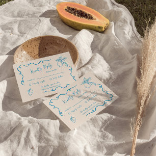 Carte D'accompagnement Mariage au citron tiré à la main RSVP