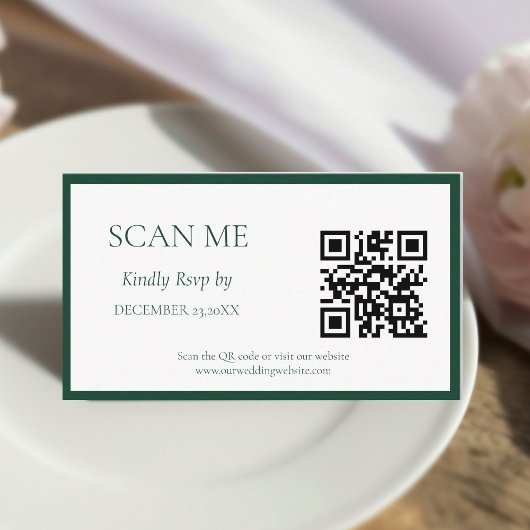 Carte D'accompagnement Mariage au monogramme de crête botanique vert émer