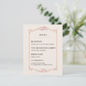 Carte D'accompagnement Mariage au style Rococo Blush (Debout devant)