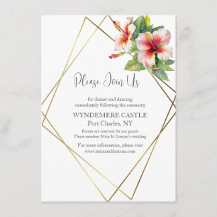 Carte D'accompagnement Mariage au Tropicaux d'Hibiscus