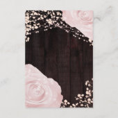 Carte D'accompagnement Mariage aux Roses Bébé Rose Lanterne Rustique Glow (Dos)
