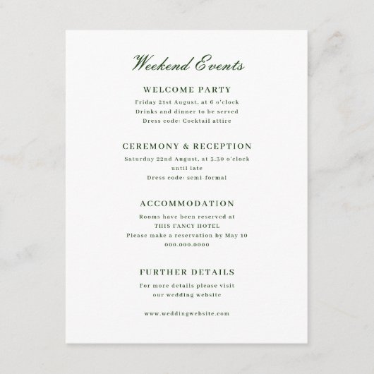 Carte D'accompagnement Mariage avec Monogramme Floral Tropical (Devant)