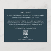 Carte D'accompagnement Mariage avec QR Code modifiable double face Navy d (Dos)