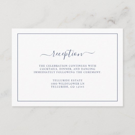 Carte D'accompagnement Mariage avec Réception Simple (Devant)