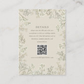 Carte D'accompagnement Mariage beige du souffle du bébé Détails QR Code (Devant)