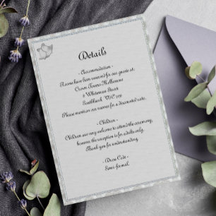 Carte D'accompagnement Mariage Bells Elegant Silver Détails du Mariage
