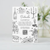 Carte D'accompagnement Mariage blanc et noir (Debout devant)
