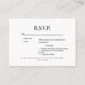 Carte D'accompagnement Mariage blanc et noir RSVP (Devant)