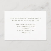 Carte D'accompagnement mariage blanc fleur sauvage détails (Dos)