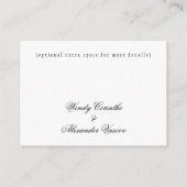 Carte D'accompagnement Mariage blanc gothique classique désirant bien (Dos)