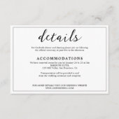 Carte D'accompagnement Mariage blanc minimaliste moderne (Devant)