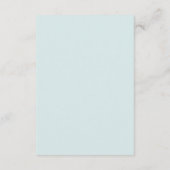Carte D'accompagnement Mariage bleu chic et minimal Détails de l'invité (Dos)