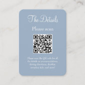 Carte D'accompagnement Mariage bleu Dusty simple moderne Détails QR Code (Devant)