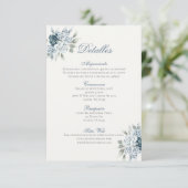 Carte D'accompagnement Mariage bleu espagnol Détalles de la Boda (Debout devant)