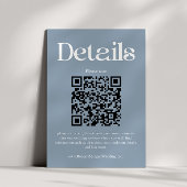 Carte D'accompagnement Mariage bleu foncé moderne détails QR Code