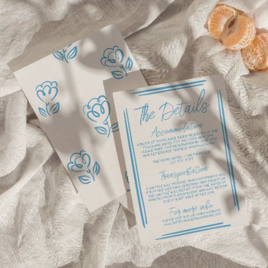 Carte D'accompagnement Mariage bleu méditerranéen - Détails