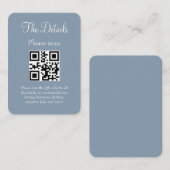 Carte D'accompagnement Mariage bleu moderne simple détails avec code QR (Devant / Derrière)
