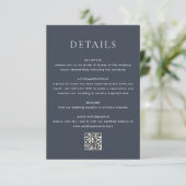 Carte D'accompagnement Mariage bleu Moody foncé (Debout devant)