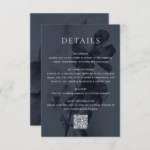 Carte D'accompagnement Mariage bleu Moody foncé