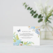 Carte D'accompagnement Mariage Blue Hydrangea (Debout devant)