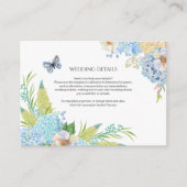 Carte D'accompagnement Mariage Blue Hydrangea (Devant)