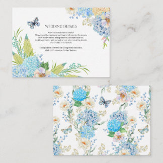 Carte D'accompagnement Mariage Blue Hydrangea
