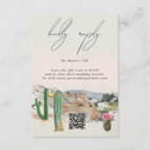 Carte D'accompagnement Mariage bohème au cactus du désert à l'aquarelle (Devant)