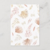 Carte D'accompagnement mariage bohème tropical (Dos)