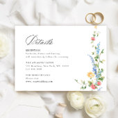 Carte D'accompagnement Mariage Boho Fleur sauvage Meadow Watercolor Détai