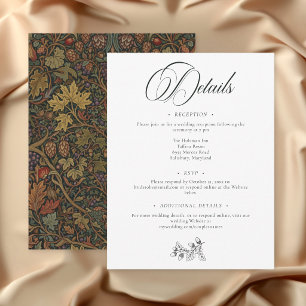 Carte D'accompagnement Mariage Botanique Automnal Élégant et Vintage dans