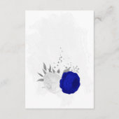 Carte D'accompagnement mariage botanique bleu royal et fleurs blanches ar (Dos)