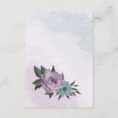 Carte D'accompagnement mariage botanique de fleurs bleues violettes (Dos)