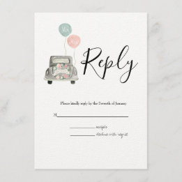 Carte D'accompagnement Mariage botanique de printemps aquarelle RSVP