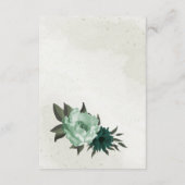 Carte D'accompagnement mariage botanique des fleurs vert émeraude (Dos)