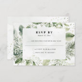 Carte D'accompagnement Mariage botanique Dusty Blue Eucalyptus RSVP (Devant / Derrière)