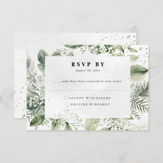 Carte D'accompagnement Mariage botanique Dusty Blue Eucalyptus RSVP
