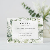 Carte D'accompagnement Mariage botanique Dusty Blue Eucalyptus RSVP (Debout devant)
