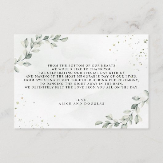 Carte D'accompagnement Mariage botanique Dusty Blue Eucalyptus RSVP Enclo (Dos)