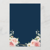 Carte D'accompagnement Mariage Botanique Géométrique Blush Pink Navy (Dos)