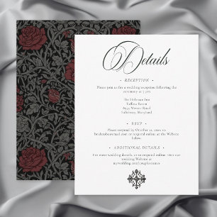 Carte D'accompagnement Mariage botanique gothique vintage élégant et somb