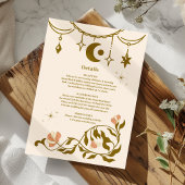 Carte D'accompagnement Mariage botanique mystique vintage