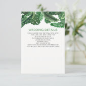 Carte D'accompagnement mariage botanique tropical feuille (Debout devant)